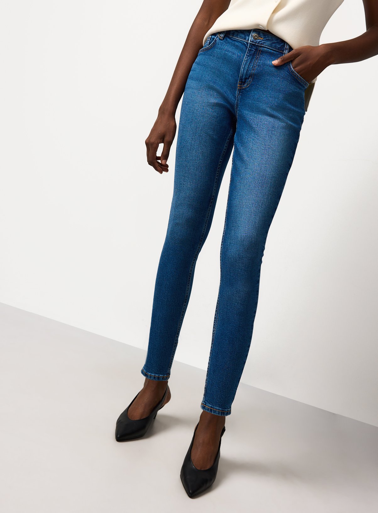 Dark Denim Slim Fit Mid Rise Jeans 14L - Image 2 thumbnail